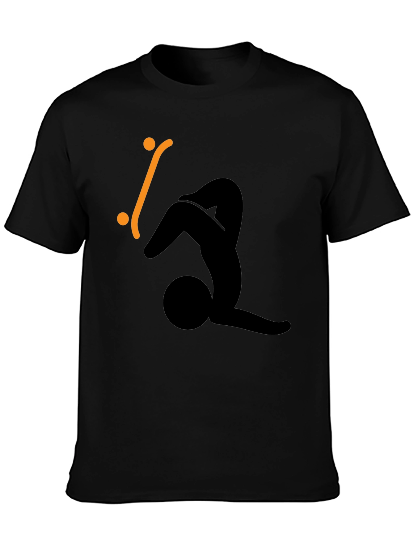 Skateboard Silhouette Graphic Tee - Black