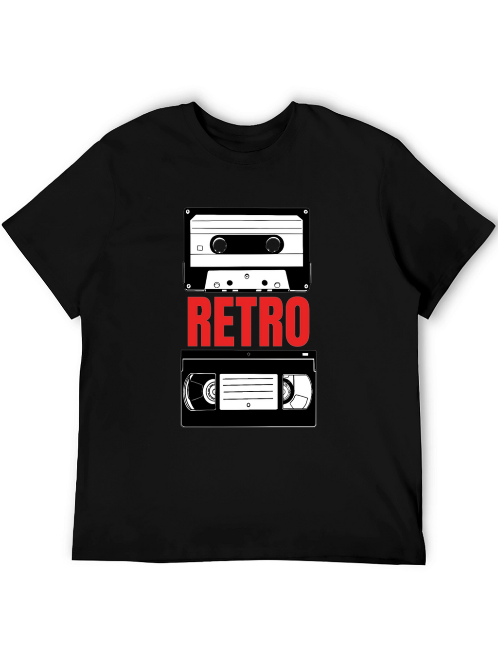 Retro Media T-Shirt - Cassette & VHS Tape Design