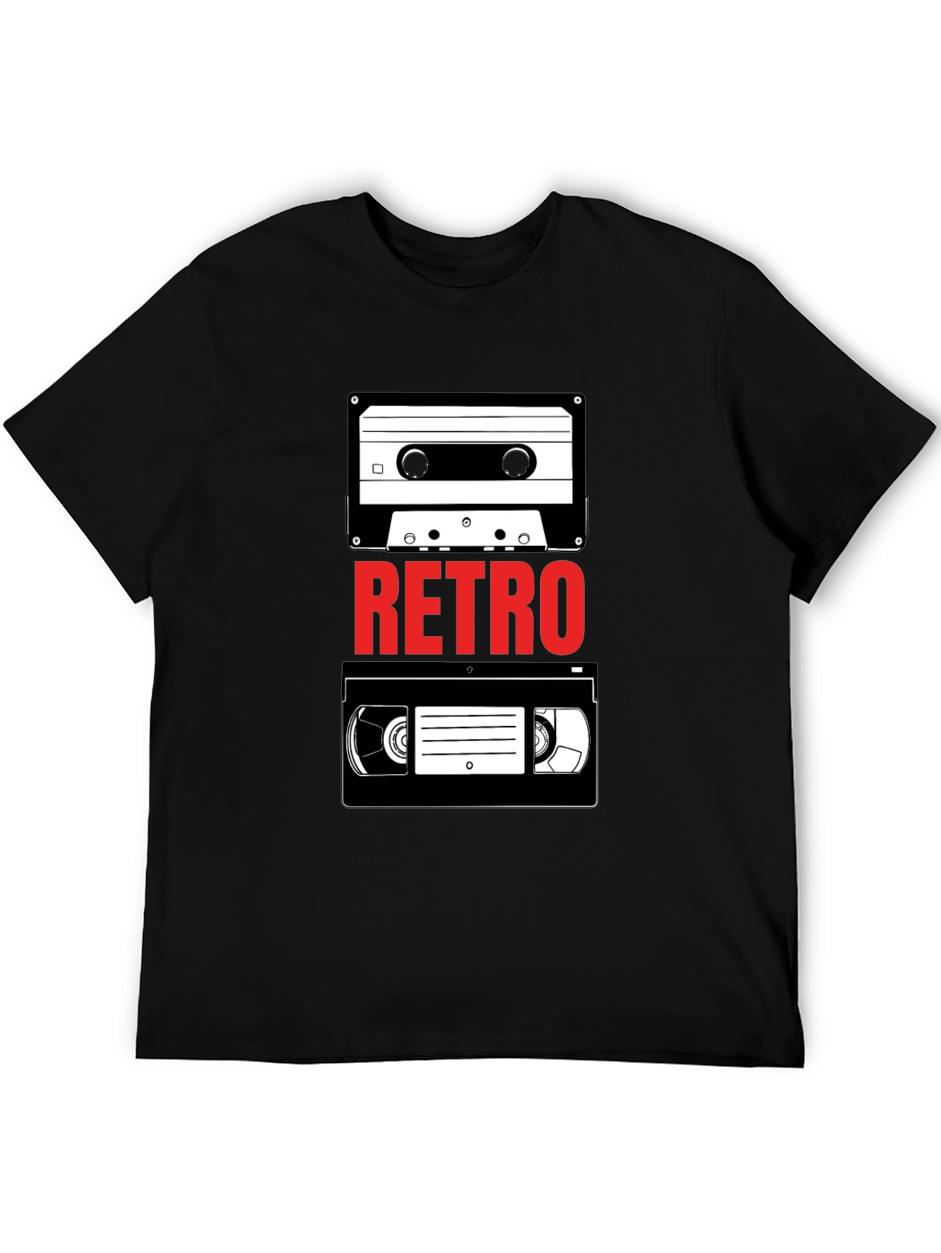 Retro Media T-Shirt - Cassette & VHS Tape Design