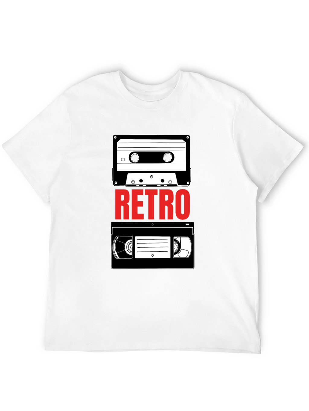 Retro Media T-Shirt - Cassette & VHS Tape Design