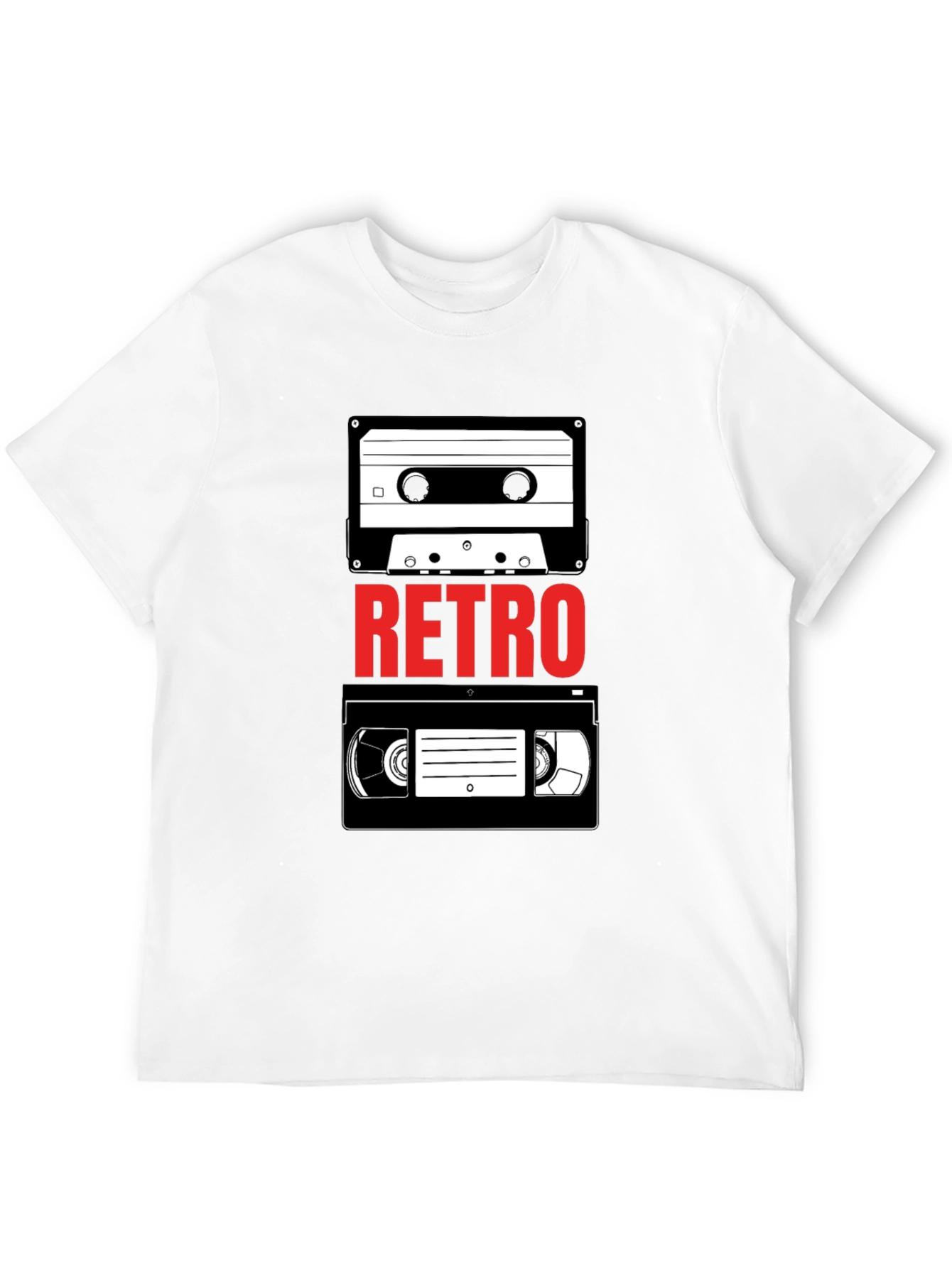 Retro Media T-Shirt - Cassette & VHS Tape Design