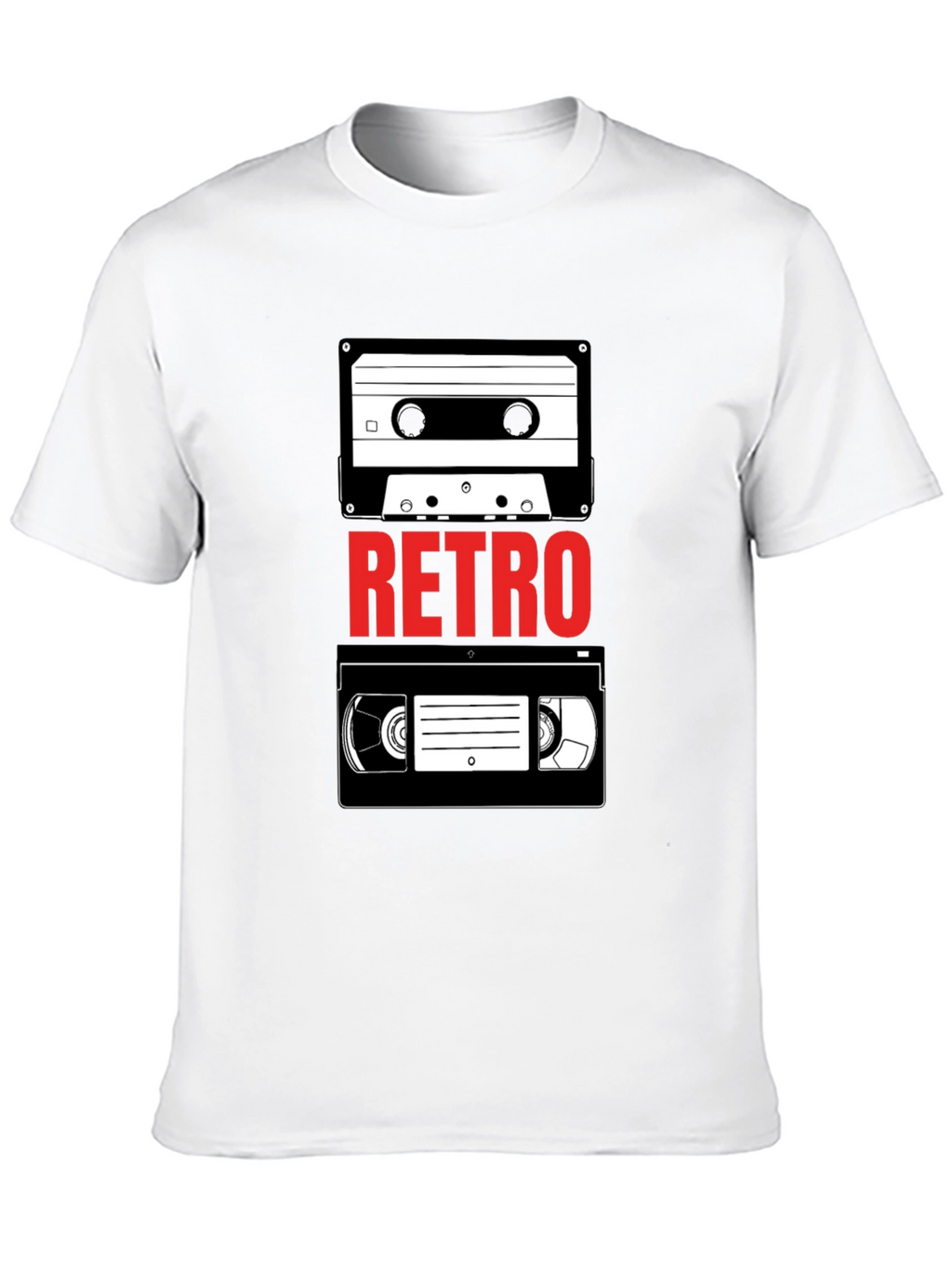 Retro Media T-Shirt - Cassette & VHS Tape Design