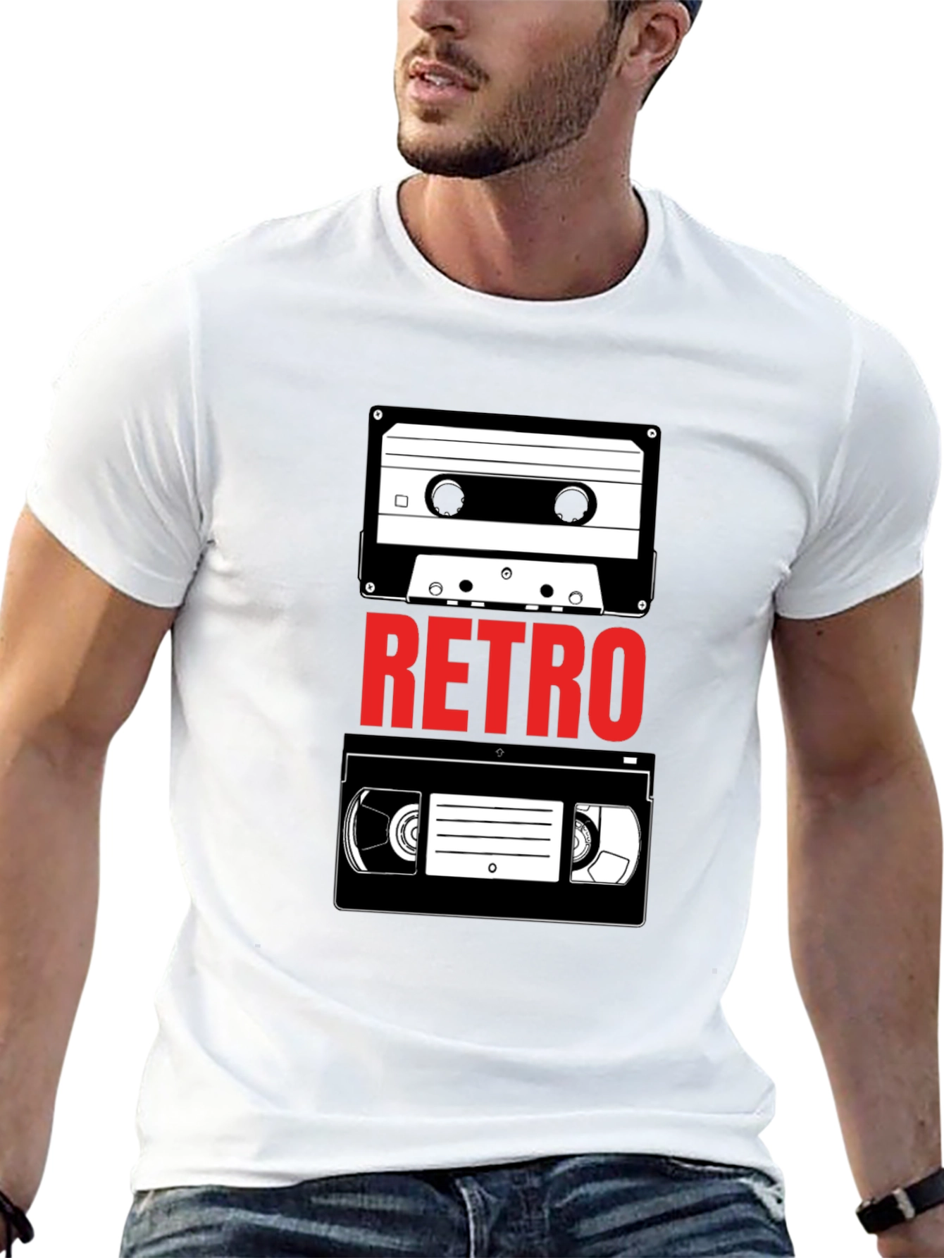 Retro Media T-Shirt - Cassette & VHS Tape Design