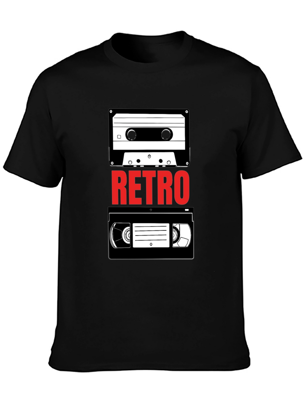 Retro Media T-Shirt - Cassette & VHS Tape Design
