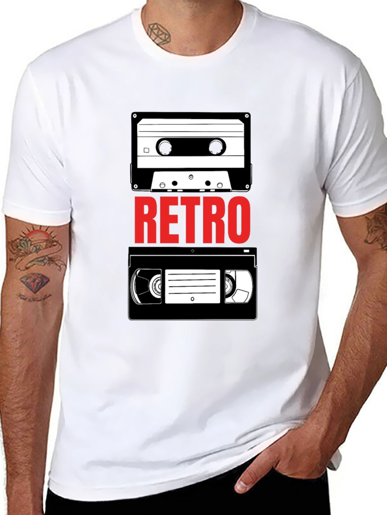 Retro Media T-Shirt - Cassette & VHS Tape Design