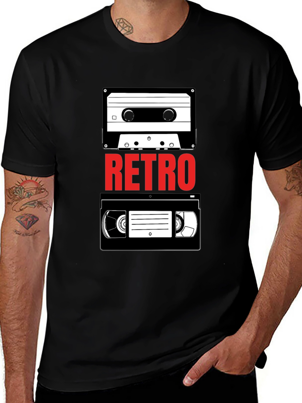 Retro Media T-Shirt - Cassette & VHS Tape Design