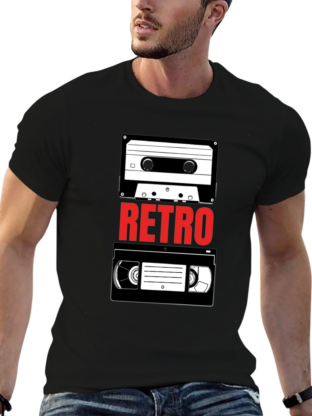 Retro Media T-Shirt - Cassette & VHS Tape Design