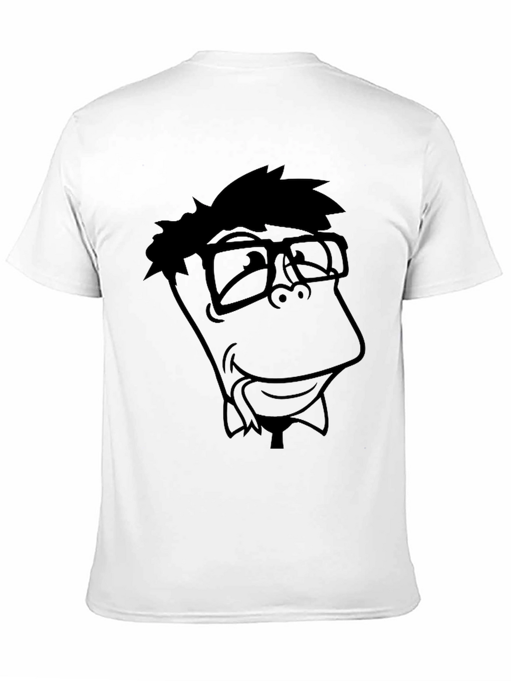 Nerdy Cartoon Graphic Black T-Shirt
