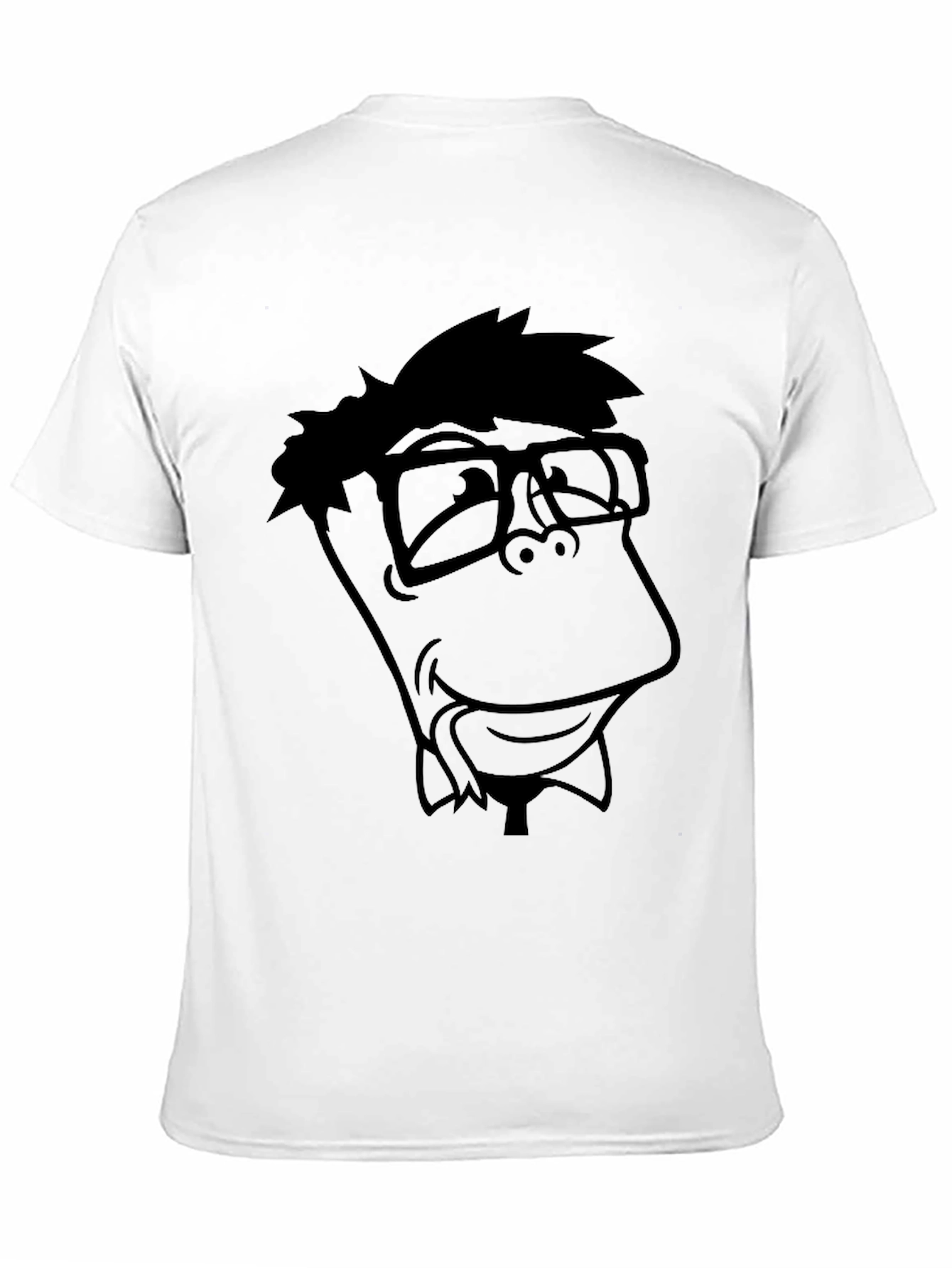 Nerdy Cartoon Graphic Black T-Shirt