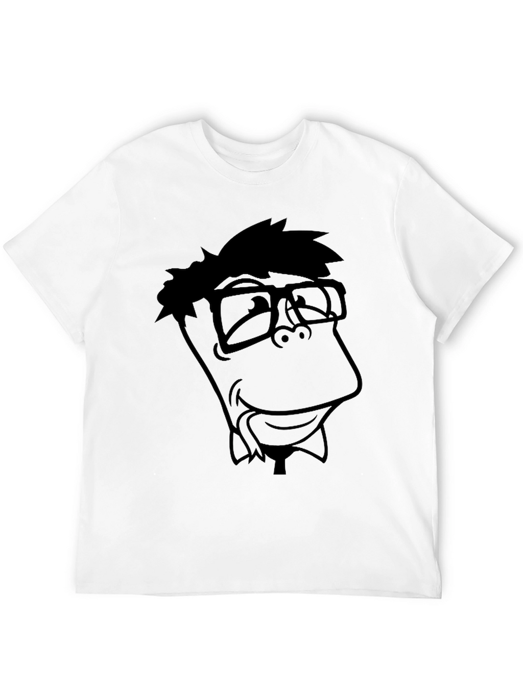 Nerdy Cartoon Graphic Black T-Shirt