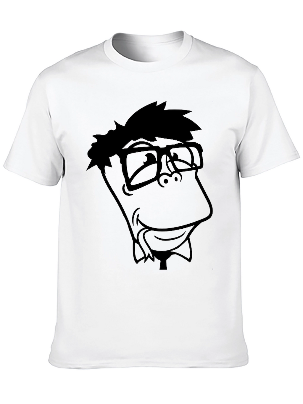 Nerdy Cartoon Graphic Black T-Shirt