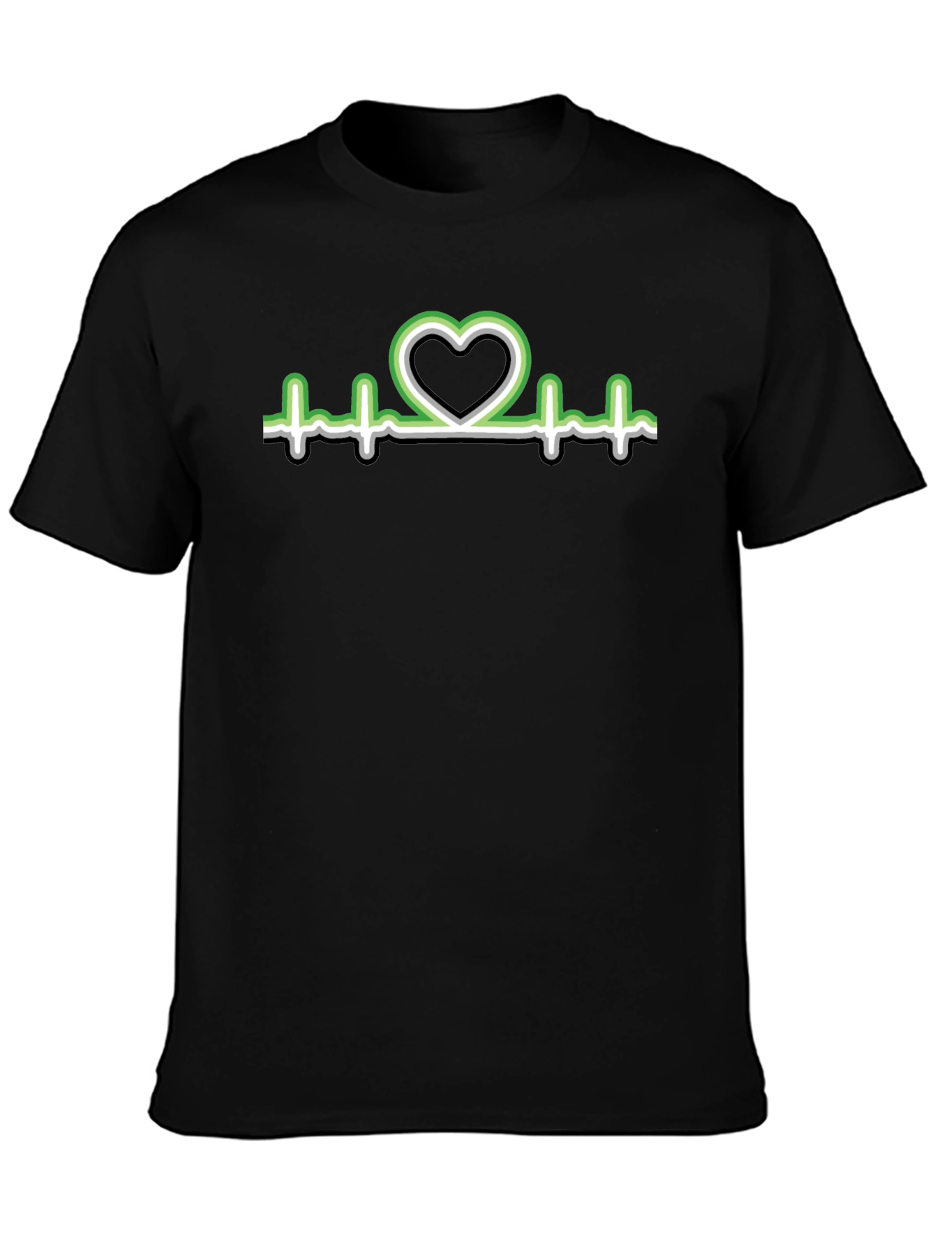 Heartbeat Aro Pride T-Shirt - Black
