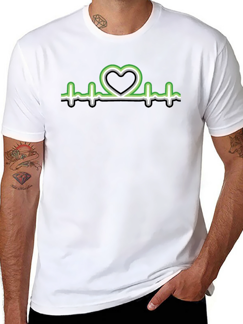 Heartbeat Aro Pride T-Shirt - Black