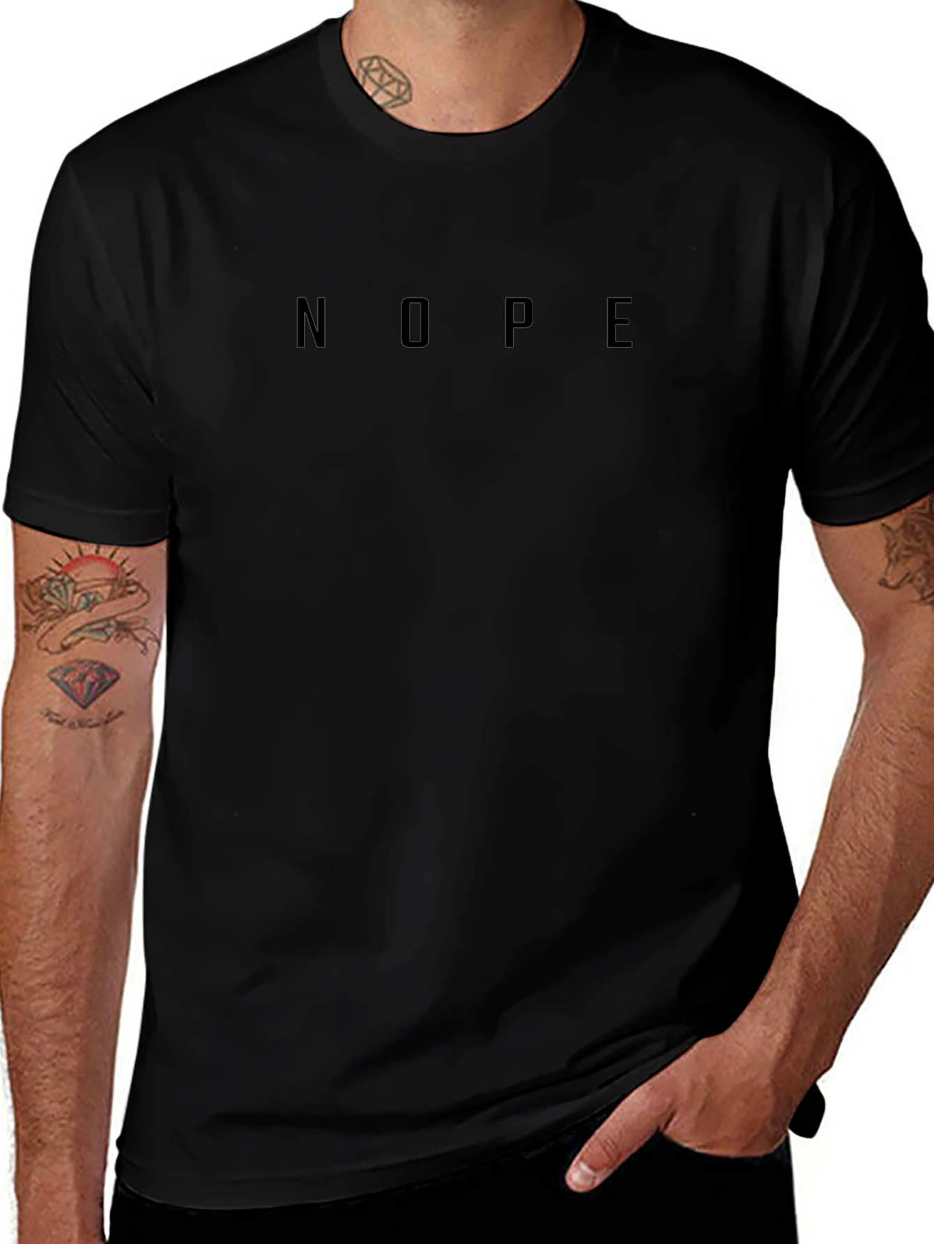 Nope Graphic Tee - Minimalist Black T-Shirt