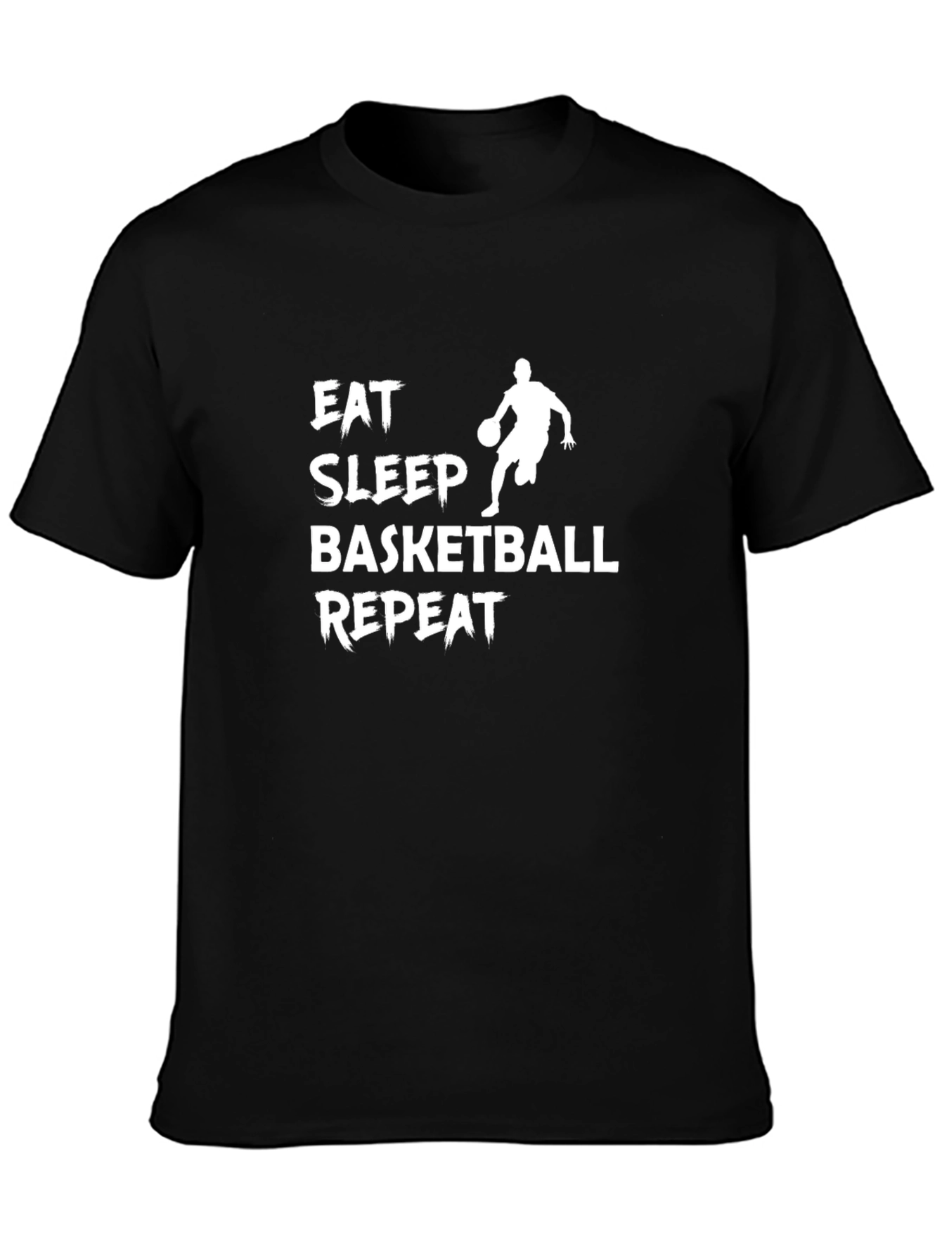 Eat Sleep Basketball Repeat Black Graphic Tee