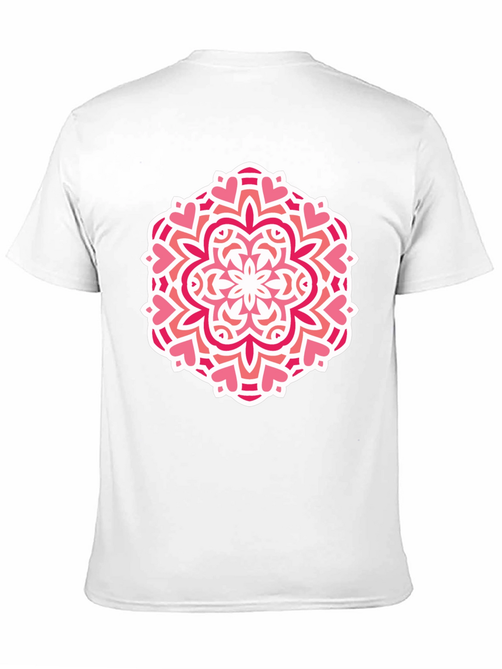Heart Mandala Graphic Tee - Black Cotton Casual Shirt