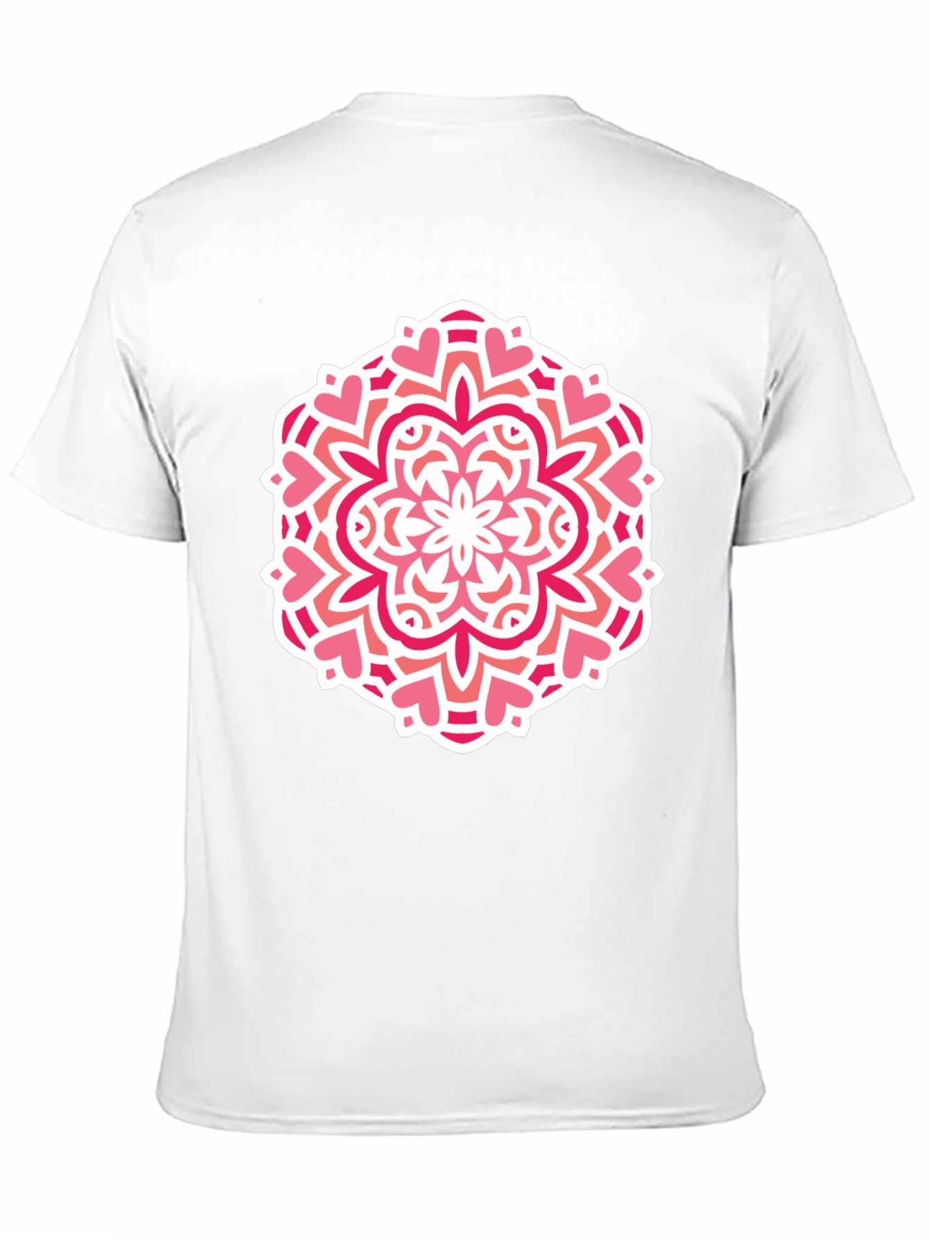 Heart Mandala Graphic Tee - Black Cotton Casual Shirt