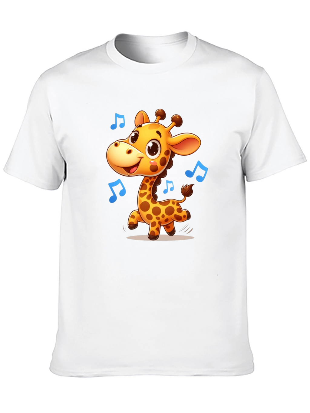 Cute Giraffe Music T-Shirt - Black