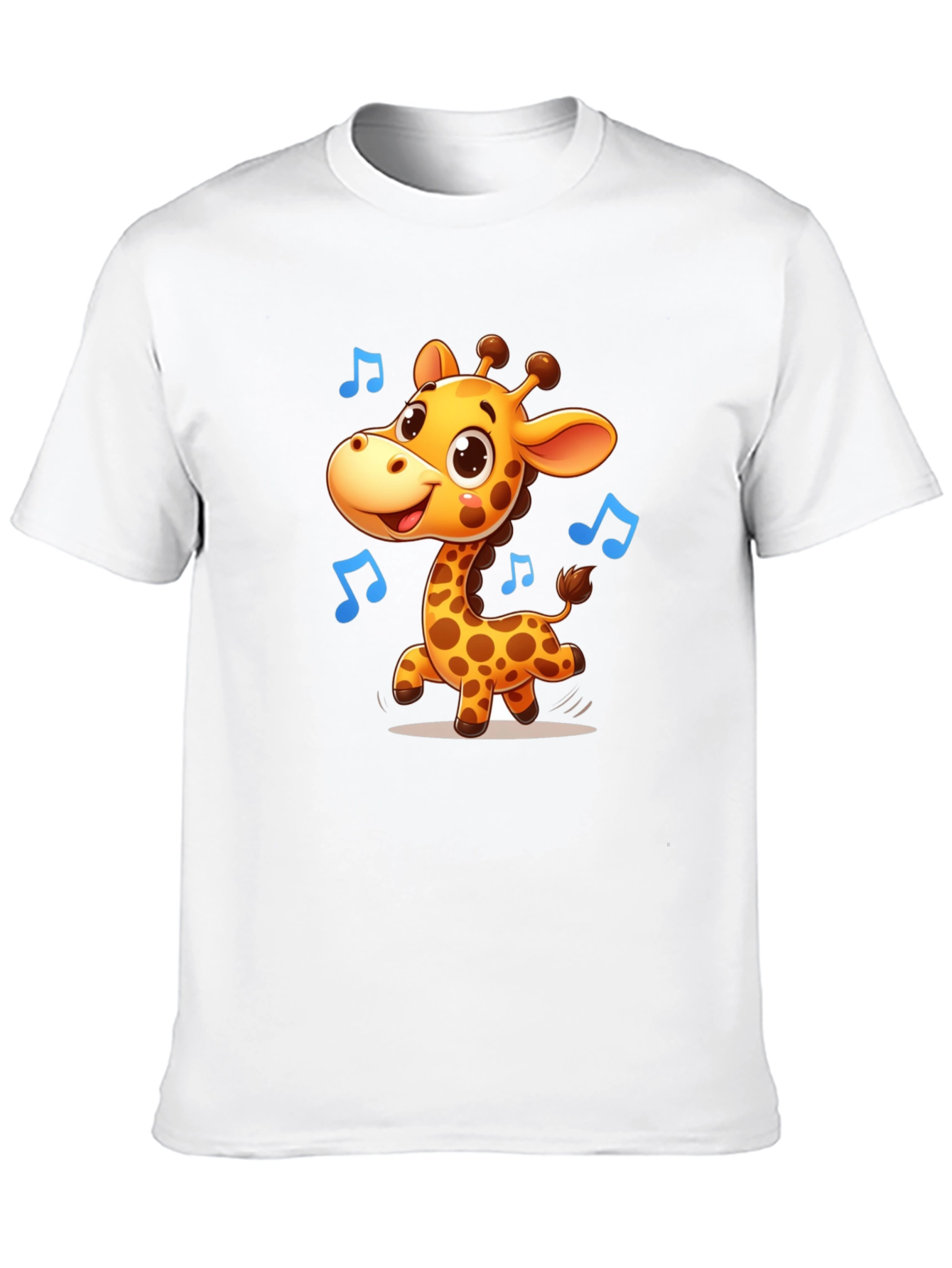 Cute Giraffe Music T-Shirt - Black