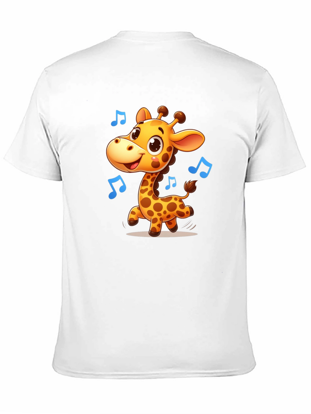 Cute Giraffe Music T-Shirt - Black