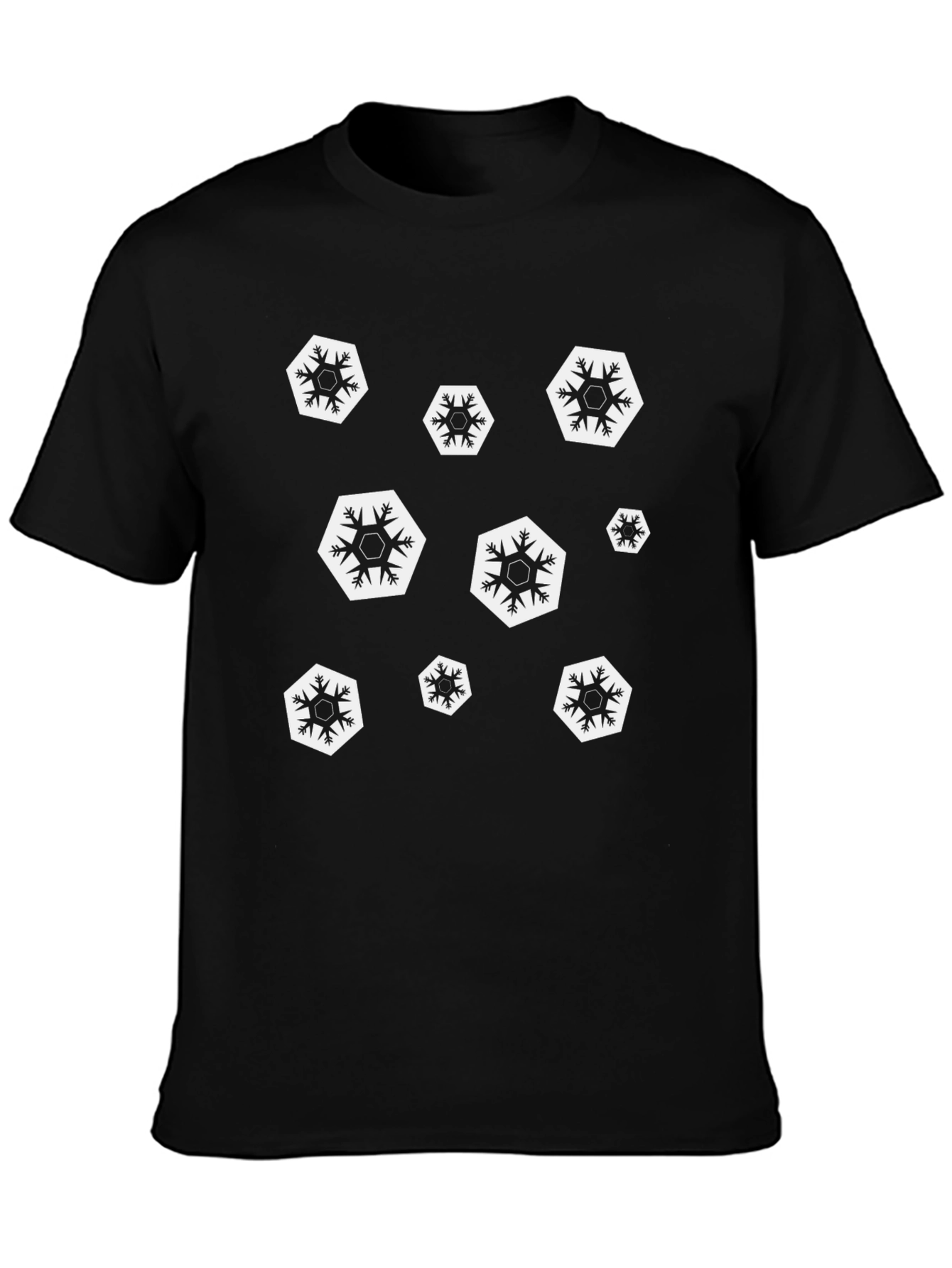 Snowflake Graphic Black T-Shirt