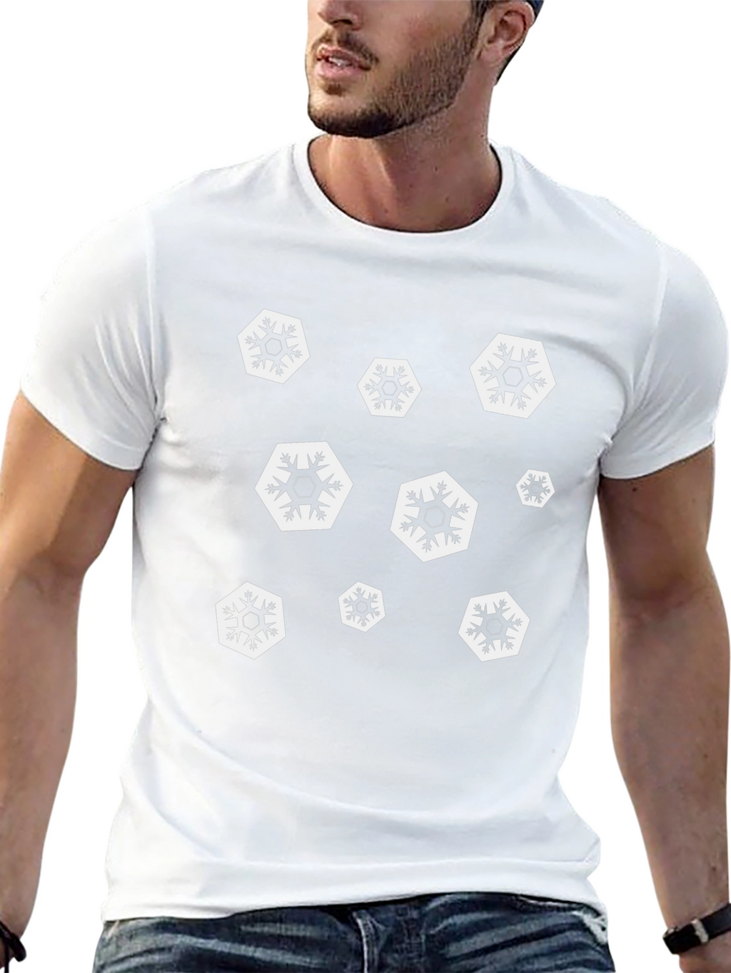 Snowflake Graphic Black T-Shirt