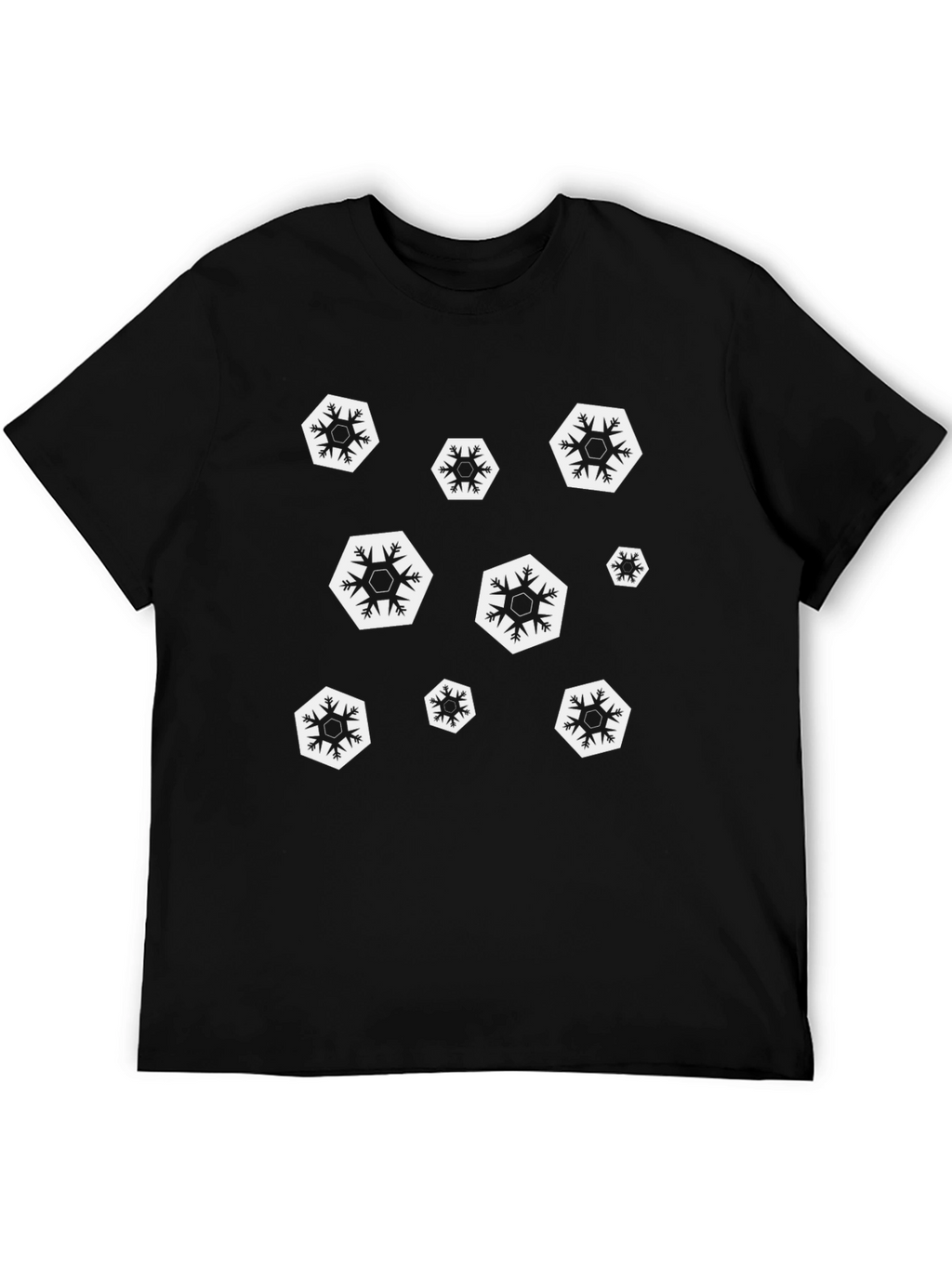 Snowflake Graphic Black T-Shirt