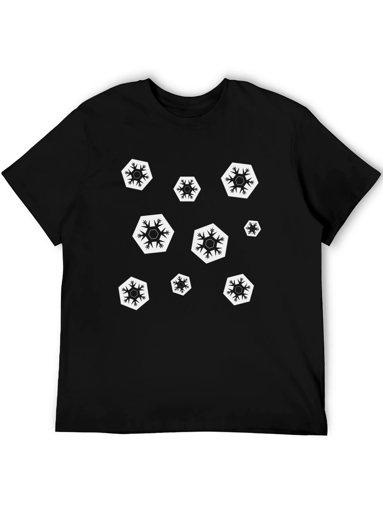 Snowflake Graphic Black T-Shirt