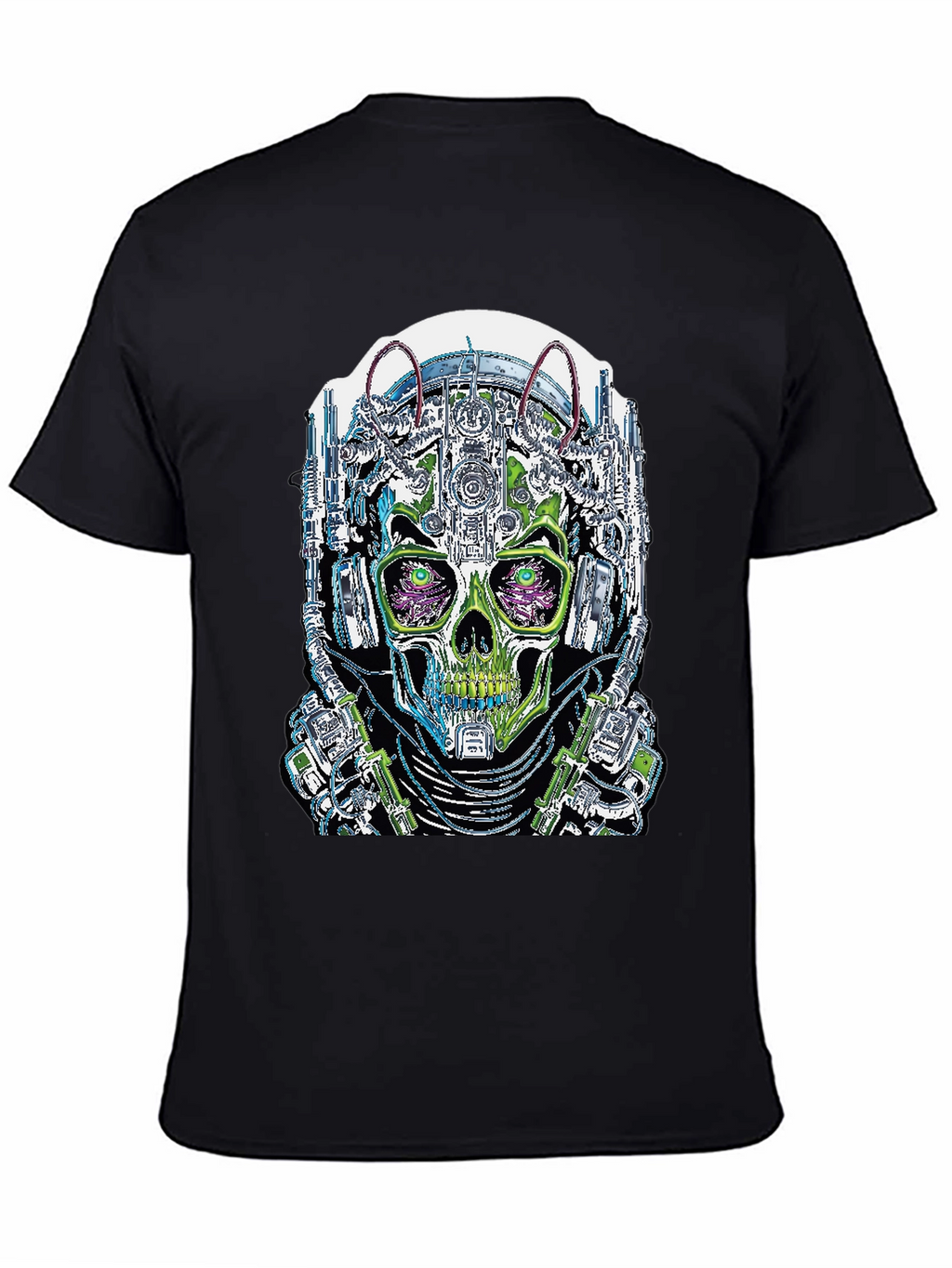 Cyberpunk Skull Graphic T-Shirt