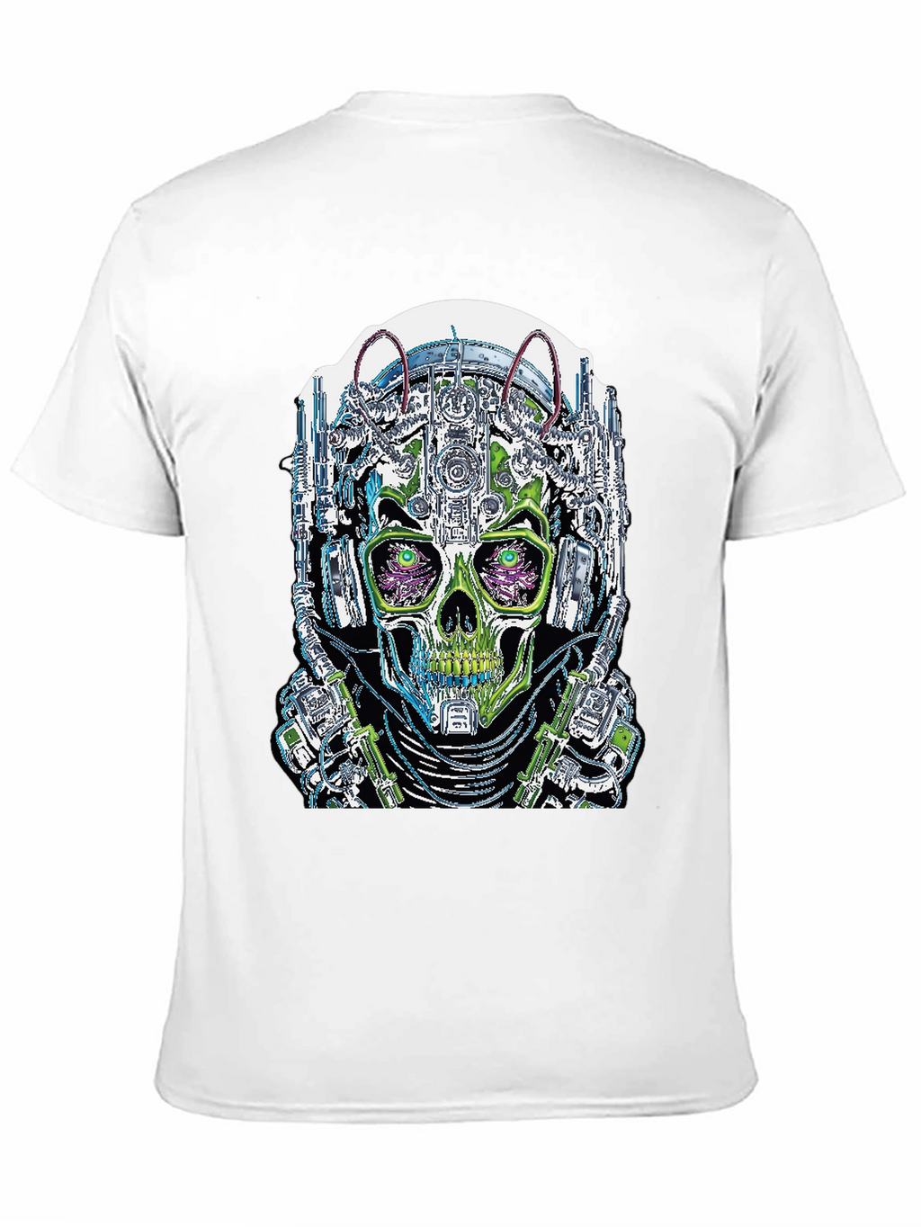 Cyberpunk Skull Graphic T-Shirt