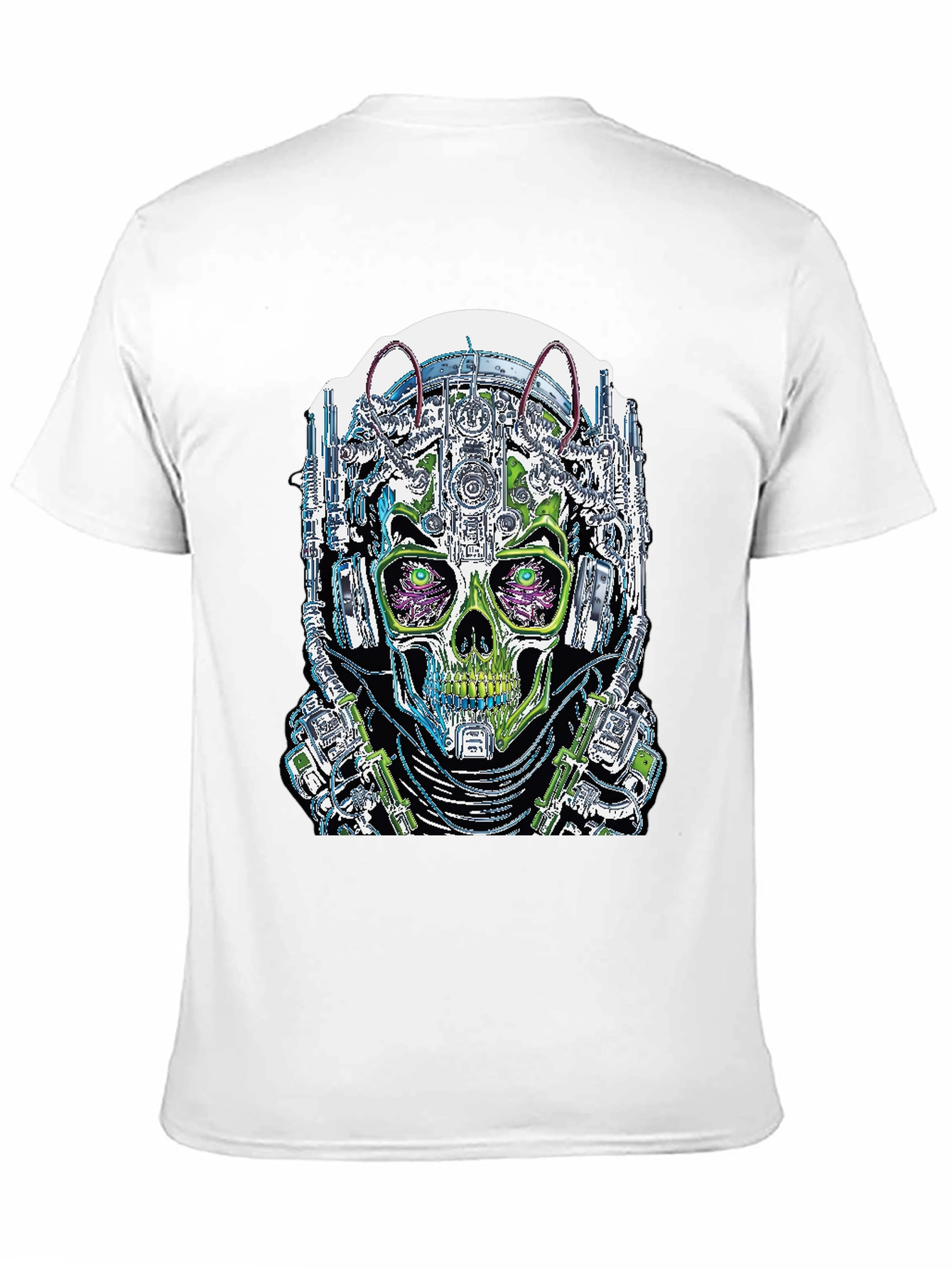 Cyberpunk Skull Graphic T-Shirt