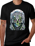 Cyberpunk Skull Graphic T-Shirt