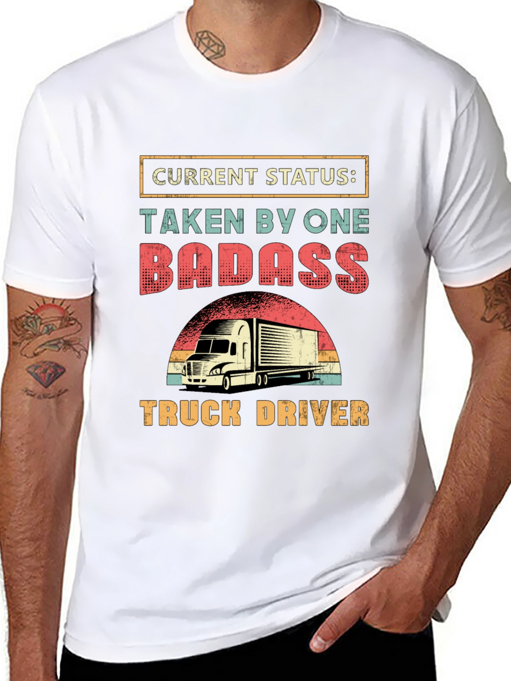 Badass Truck Driver Graphic Tee - Novelty Shirt