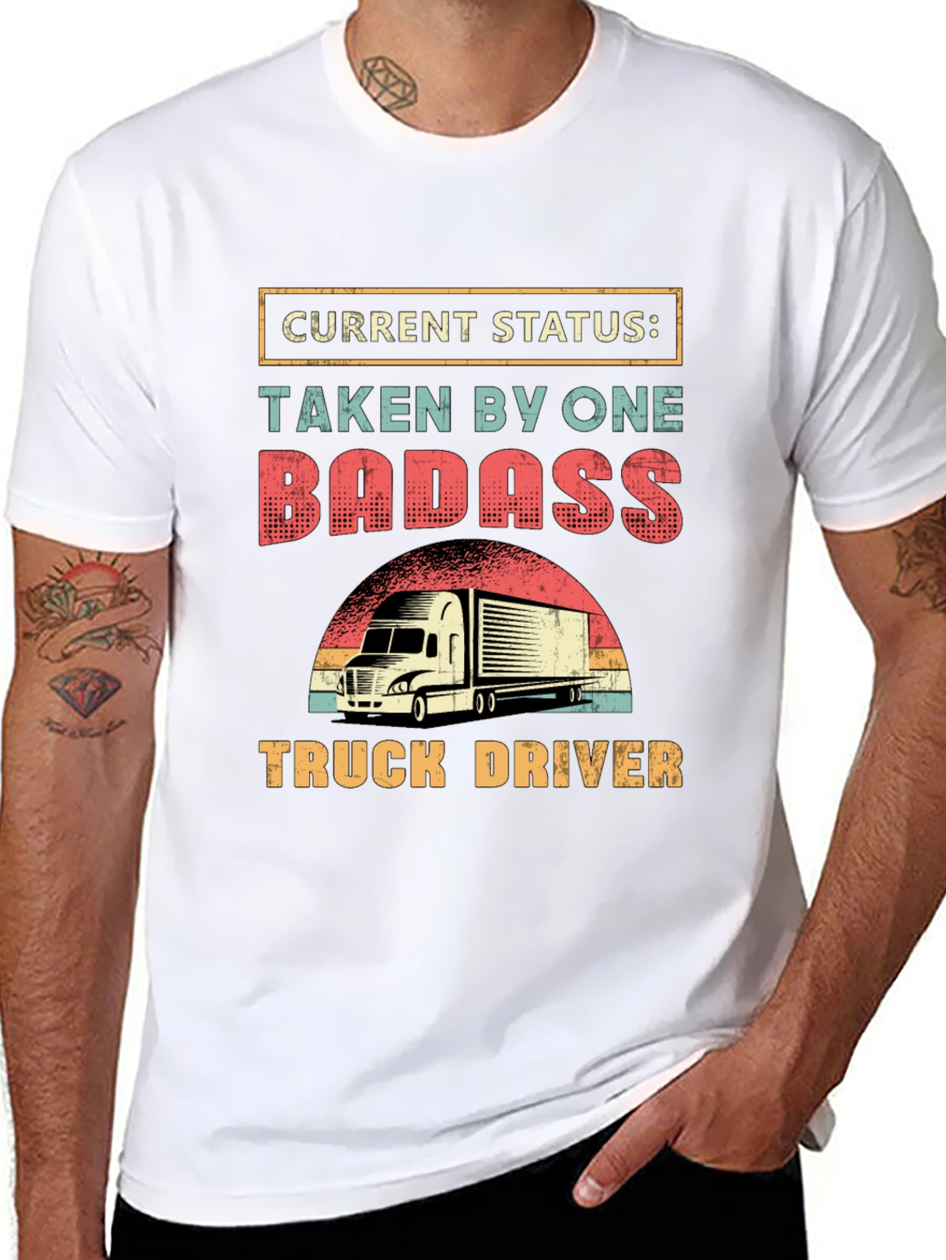 Badass Truck Driver Graphic Tee - Novelty Shirt
