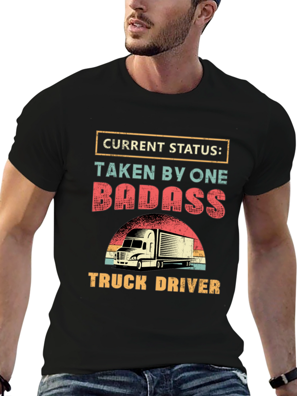 Badass Truck Driver Graphic Tee - Novelty Shirt
