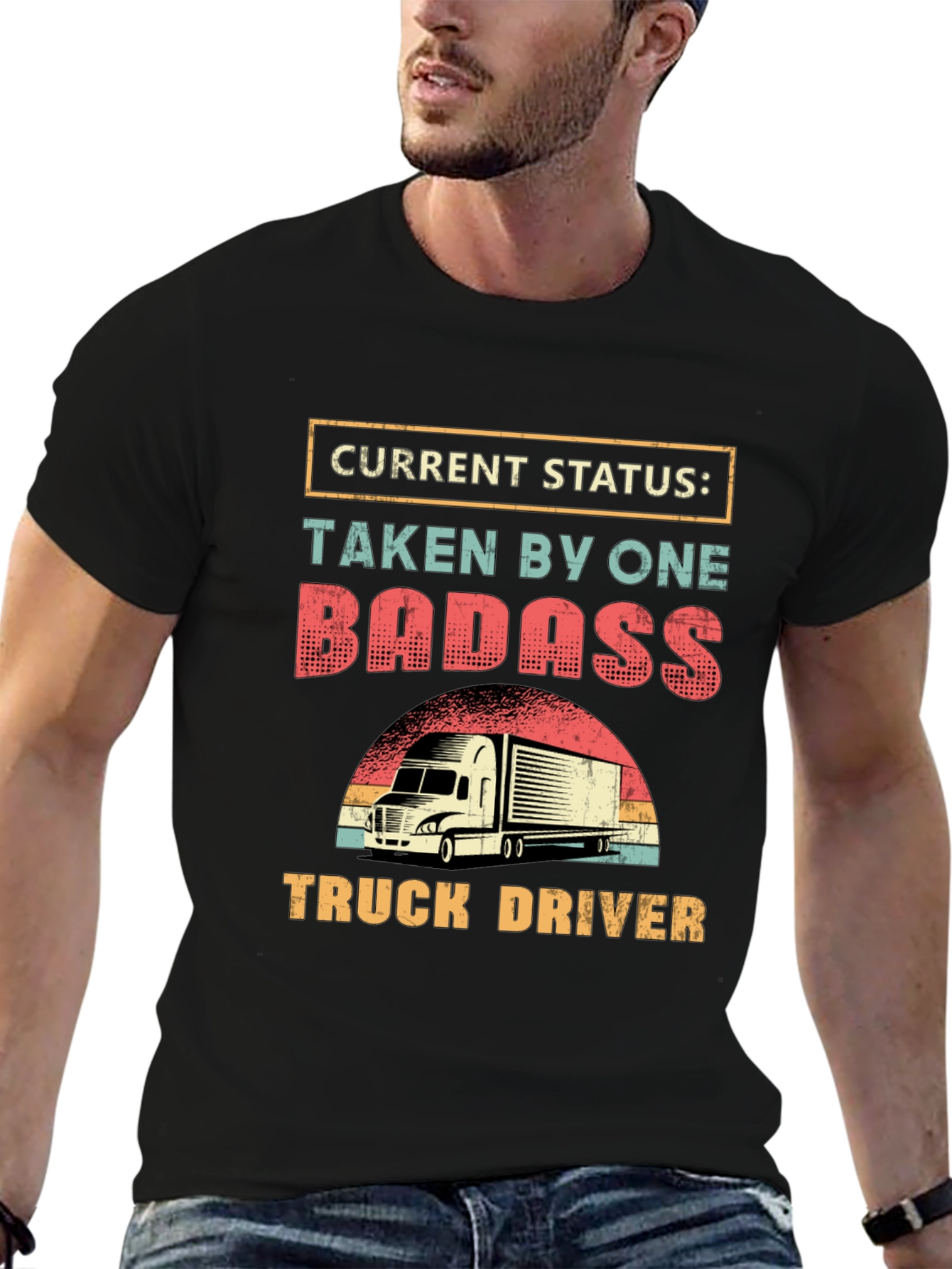 Badass Truck Driver Graphic Tee - Novelty Shirt