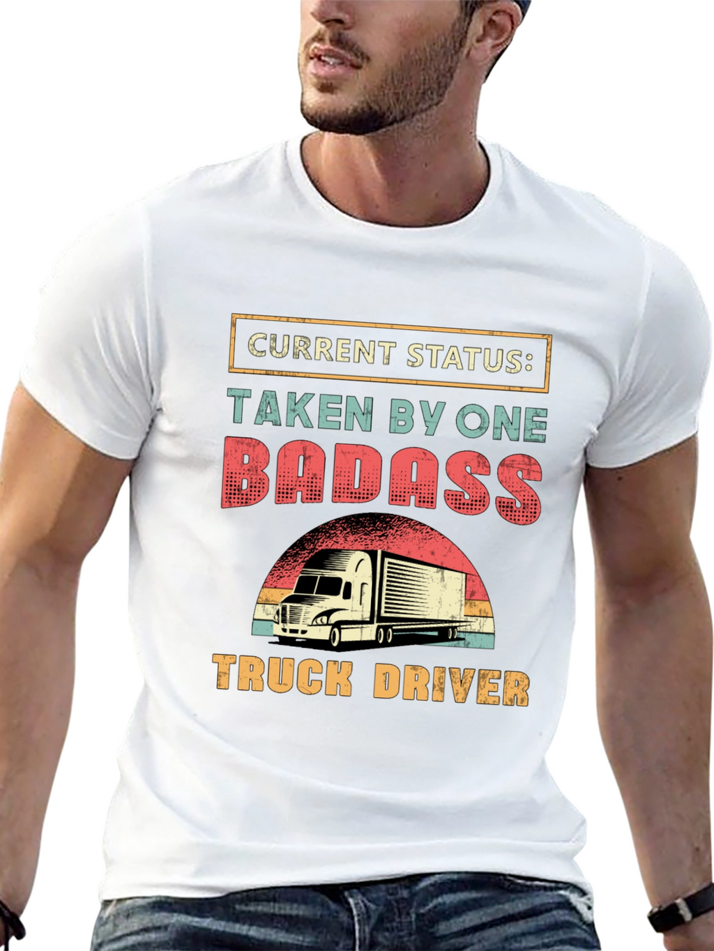 Badass Truck Driver Graphic Tee - Novelty Shirt