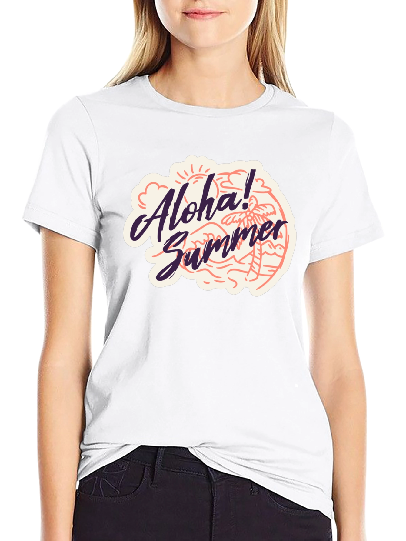 Aloha Summer Black T-Shirt - Beach Vibes