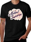 Aloha Summer Black T-Shirt - Beach Vibes