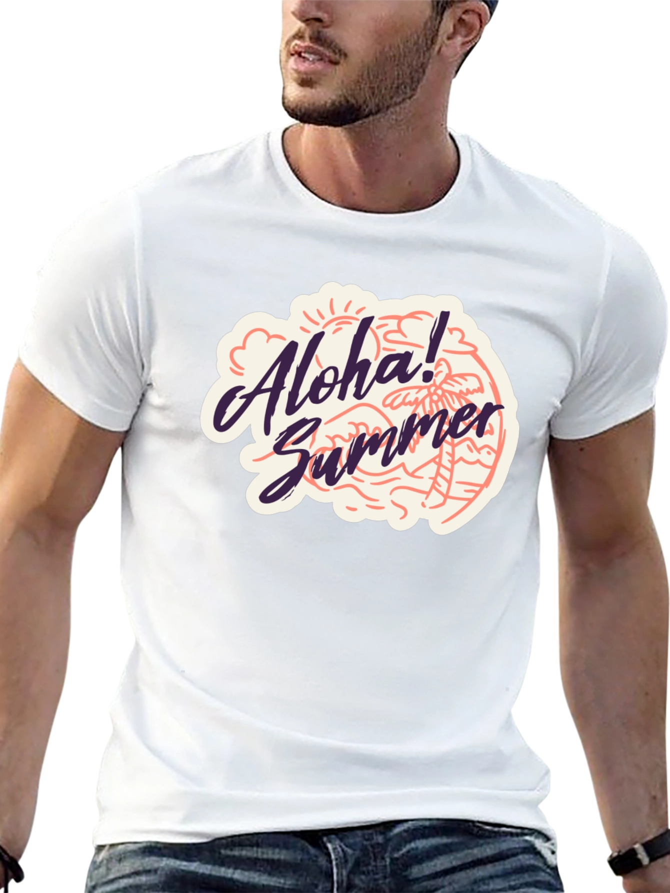 Aloha Summer Black T-Shirt - Beach Vibes