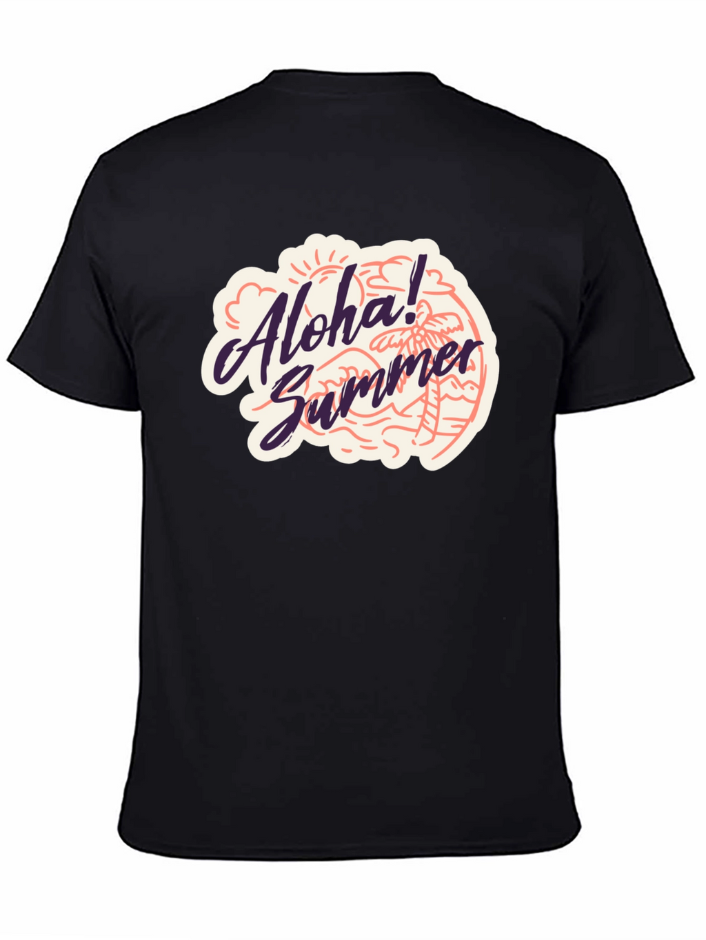 Aloha Summer Black T-Shirt - Beach Vibes