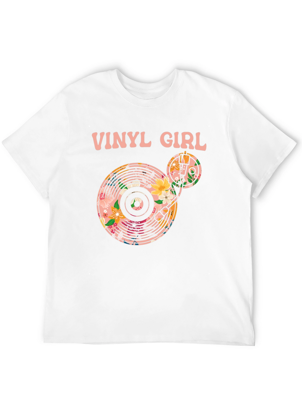 Vinyl Girl Floral Graphic T-Shirt