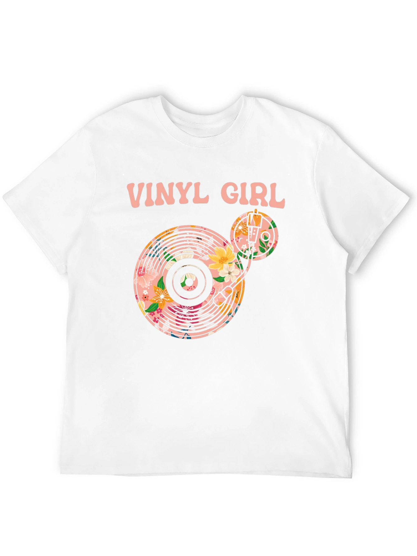Vinyl Girl Floral Graphic T-Shirt