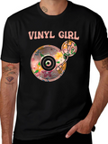 Vinyl Girl Floral Graphic T-Shirt