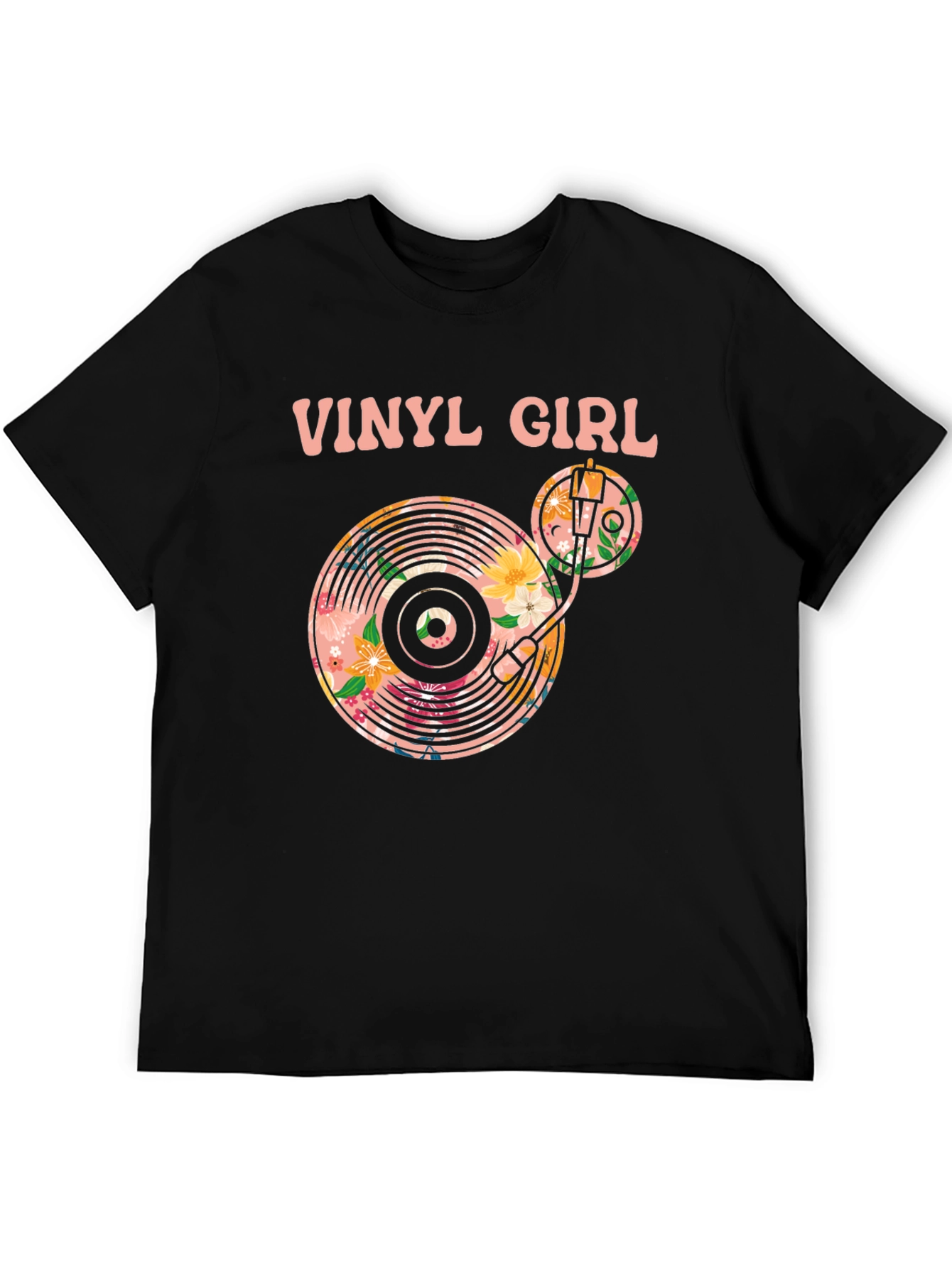Vinyl Girl Floral Graphic T-Shirt