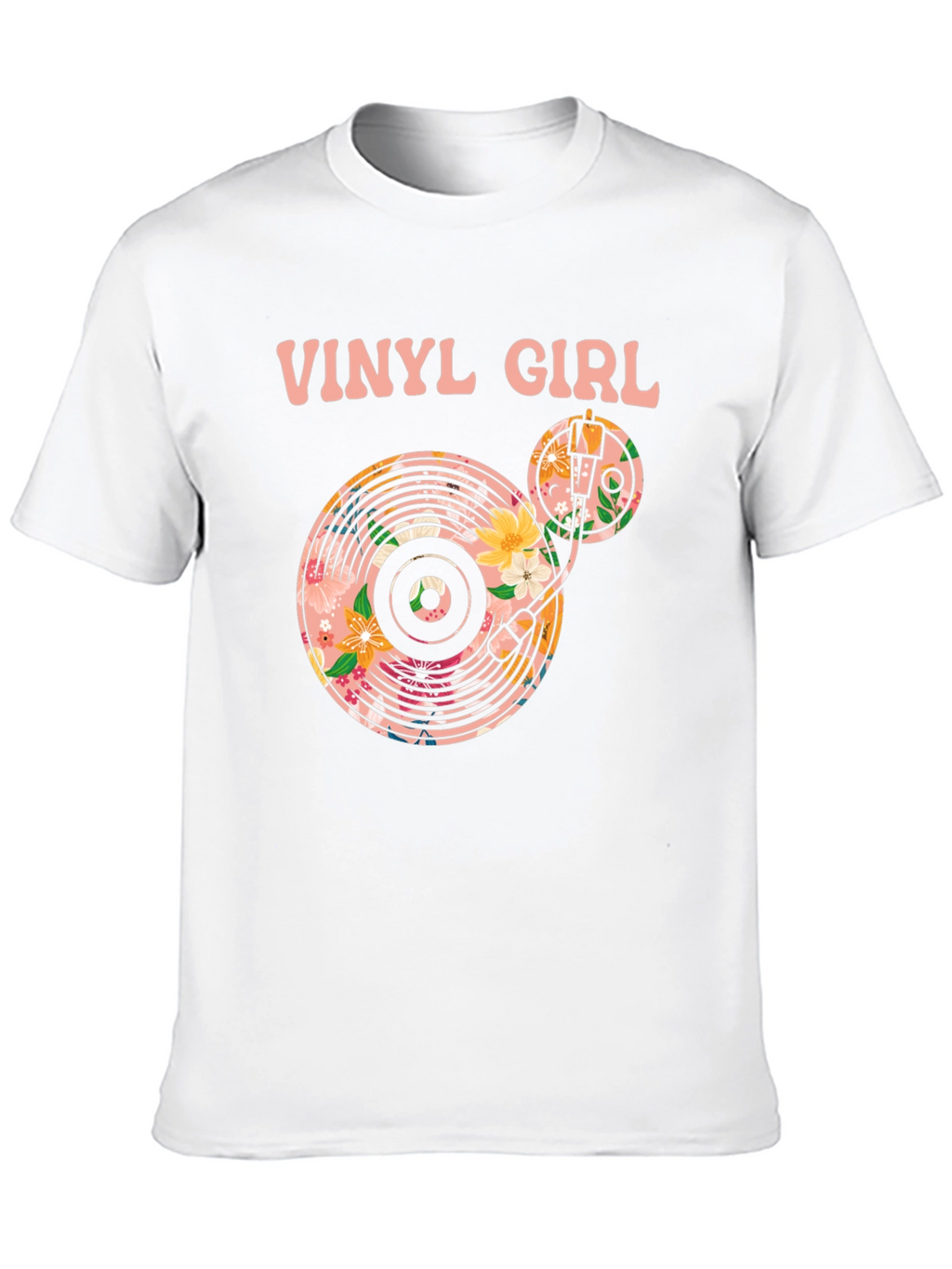 Vinyl Girl Floral Graphic T-Shirt