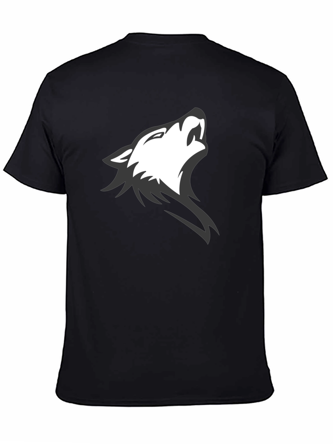 Black Wolf Graphic Tee - Mens Short Sleeve Casual Shirt