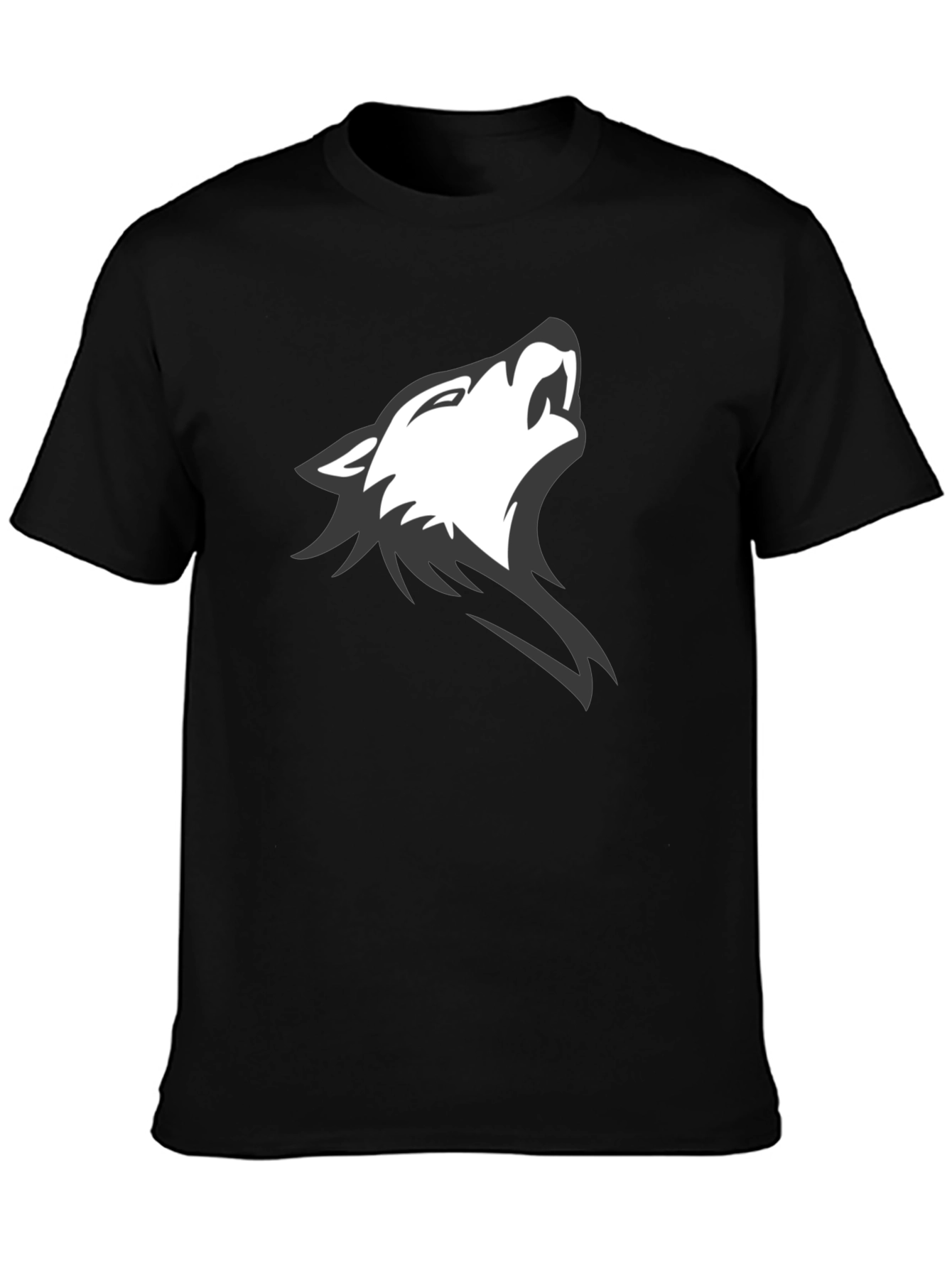 Black Wolf Graphic Tee - Mens Short Sleeve Casual Shirt