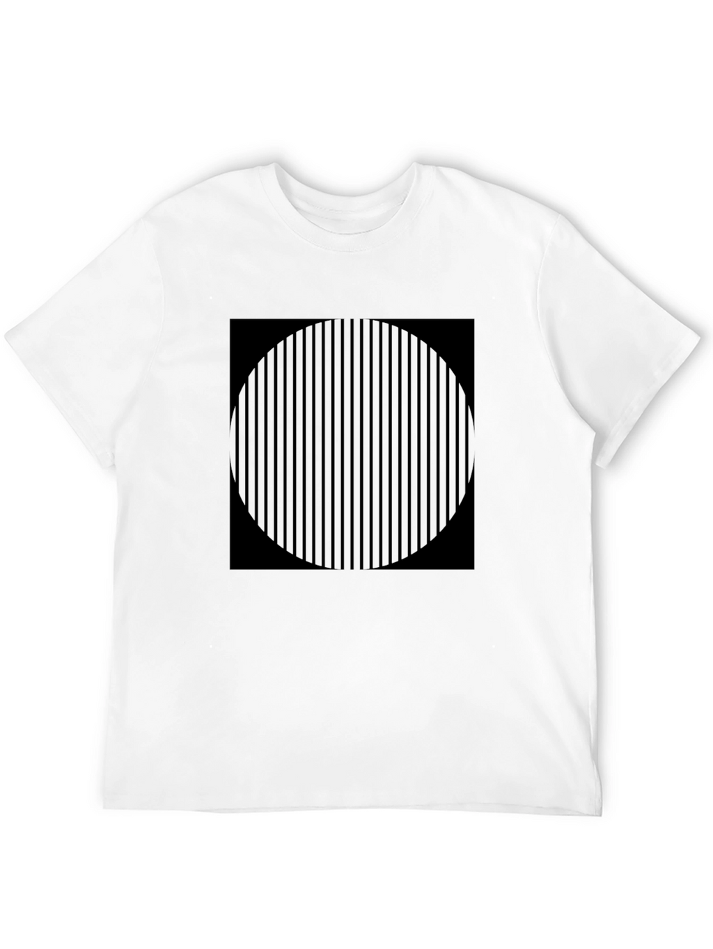 Striped Circle Graphic Black T-Shirt