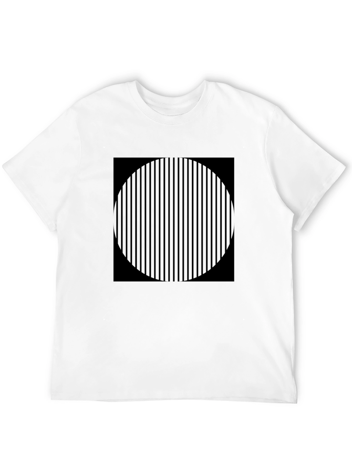 Striped Circle Graphic Black T-Shirt